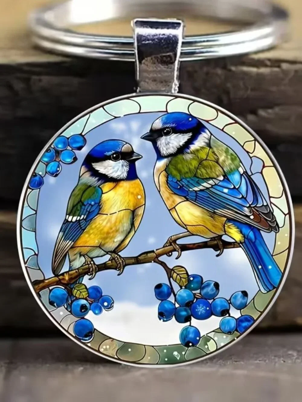 Stainless Steel BLUE BIRD Keyring Keychain Accessory